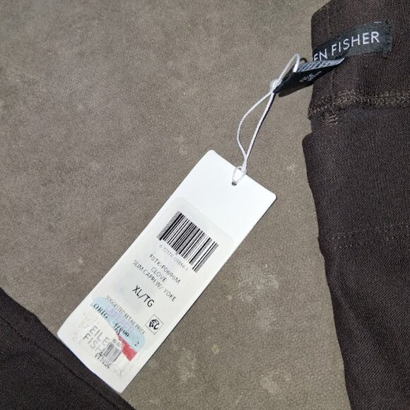 Eileen Fisher Washable Stretch Crepe Brown Pants NWT Sz XL - Picture 2 of 6